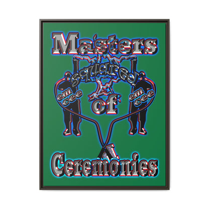 em cee squared - framed canvas art (dark green)