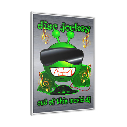 disc jockey - framed canvas art (brushed nickel)
