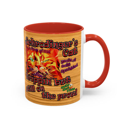 schrodinger's cat - Accent Mug (butterscotch wood finish)