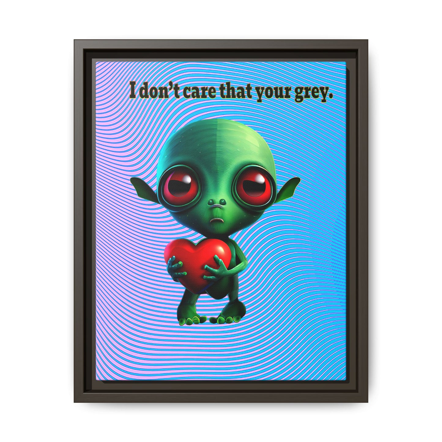 I don't care that your grey - framed canvas art (light blue-purple wave)