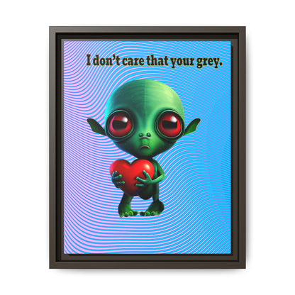 I don't care that your grey - framed canvas art (light blue-purple wave)