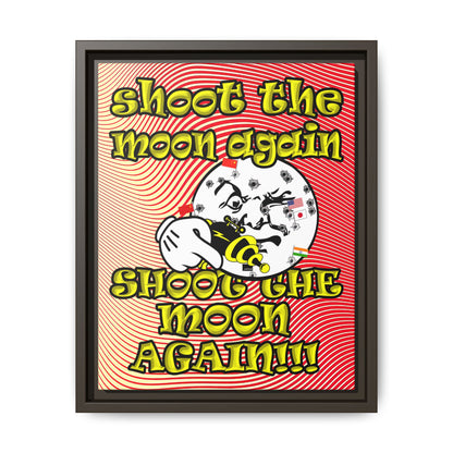 shoot the moon again - framed canvas art (yellow-orange wave)