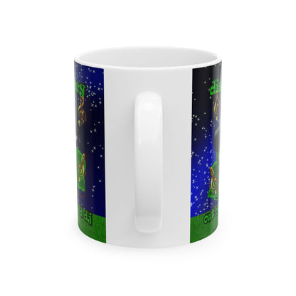 disc jockey - White Mug ('snoops' background)