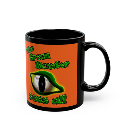 green monster - Black Mug (orange)