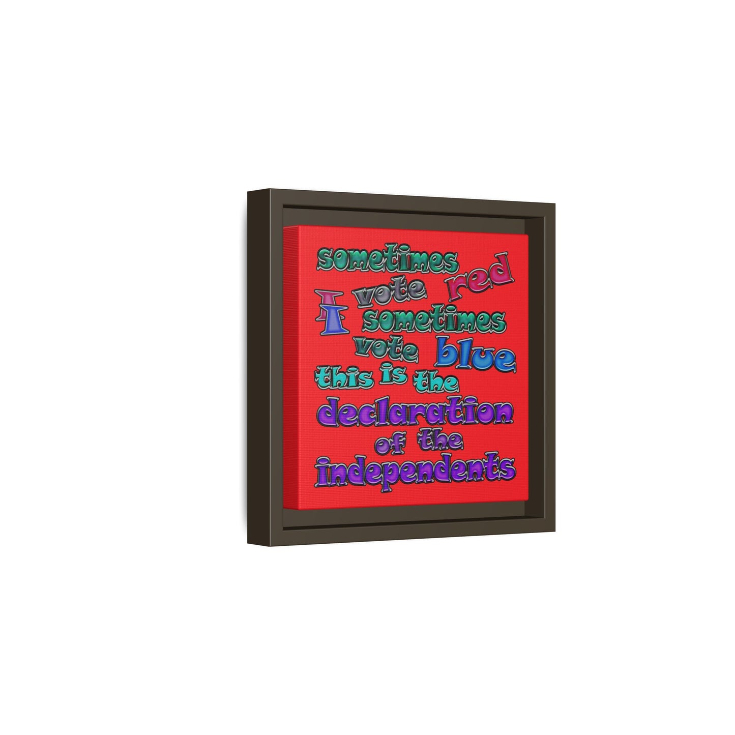 declaration of the independents - framed canvas art (red)