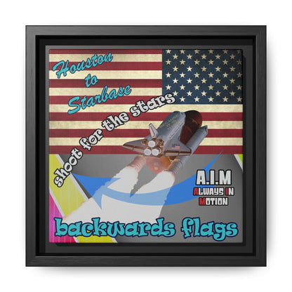 shoot for the stars - framed canvas art (rainbow split)