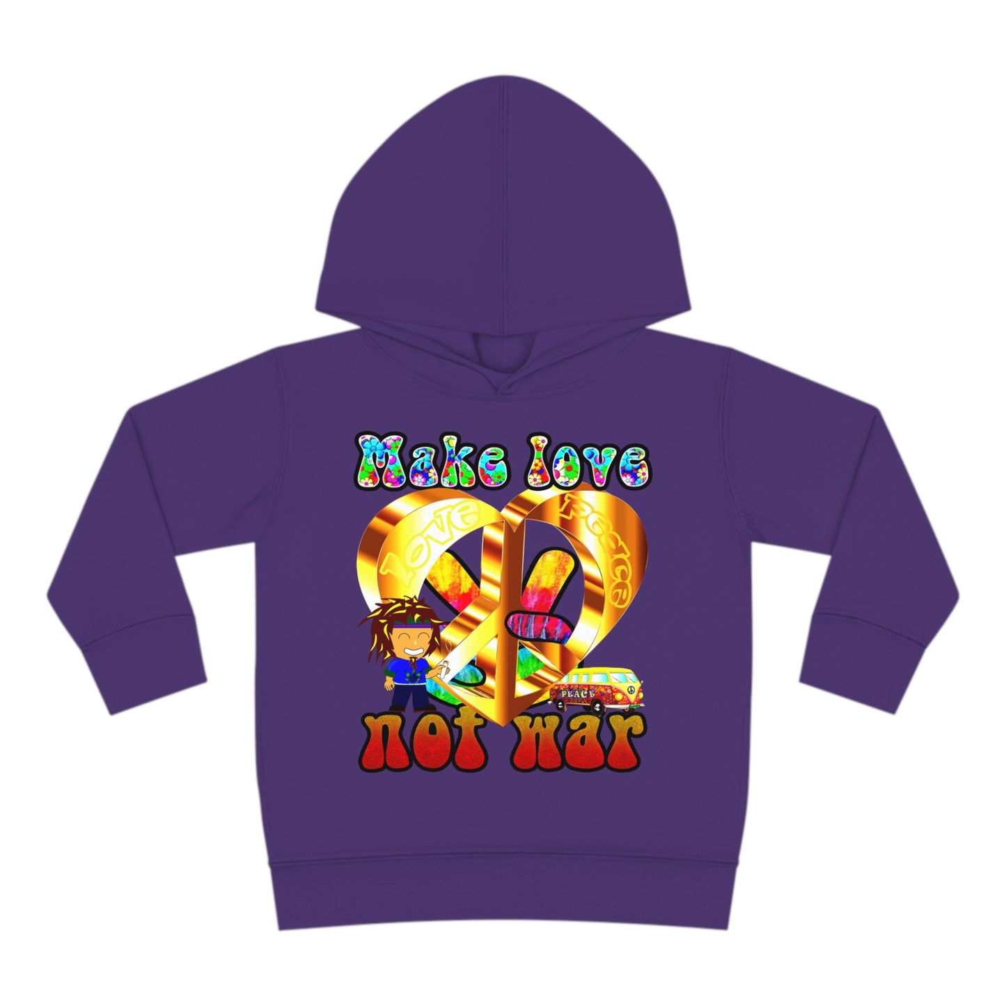 love peace - Toddler Pullover Fleece Hoodie