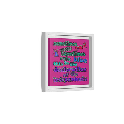 declaration of the independents - framed canvas art (pink)