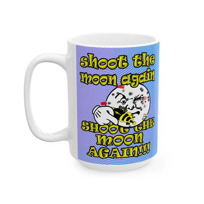 shoot the moon again - White Mug (light blue-purple wave)