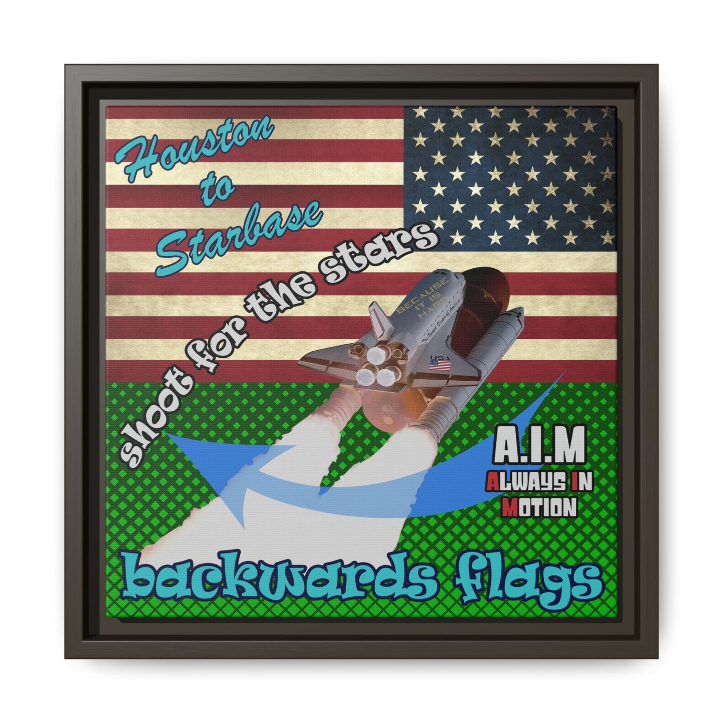 shoot for the stars - framed canvas art (logo green)