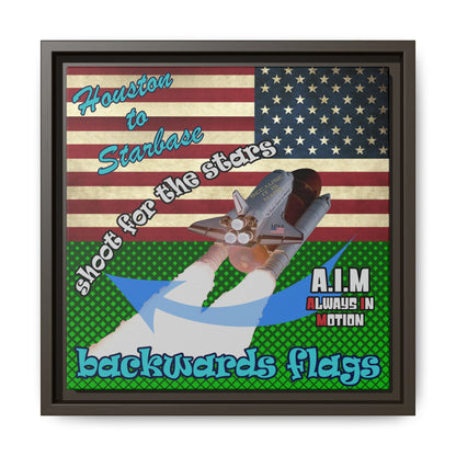 shoot for the stars - framed canvas art (logo green)