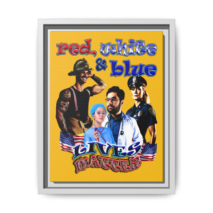 rw&b lives matter - framed canvas art (yellow)