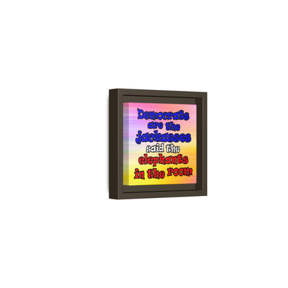 donkeys and elephants - framed canvas art (color blur)