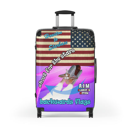 shoot for the stars - Suitcase (purple-pink wave)