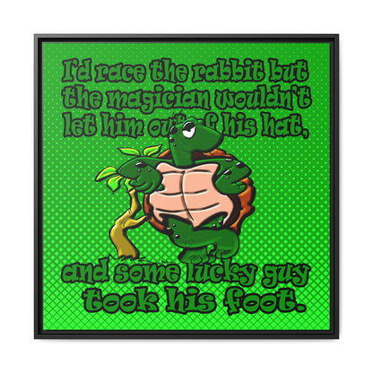 turtle race - framed canvas art (logo green)