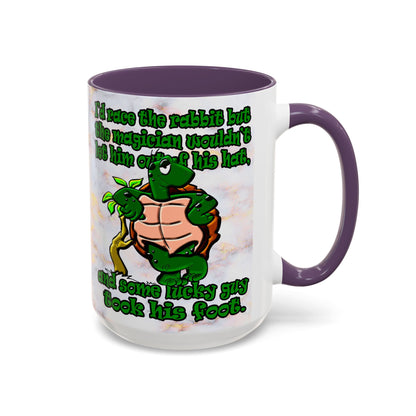 turtle race - Accent Mug (white marble)
