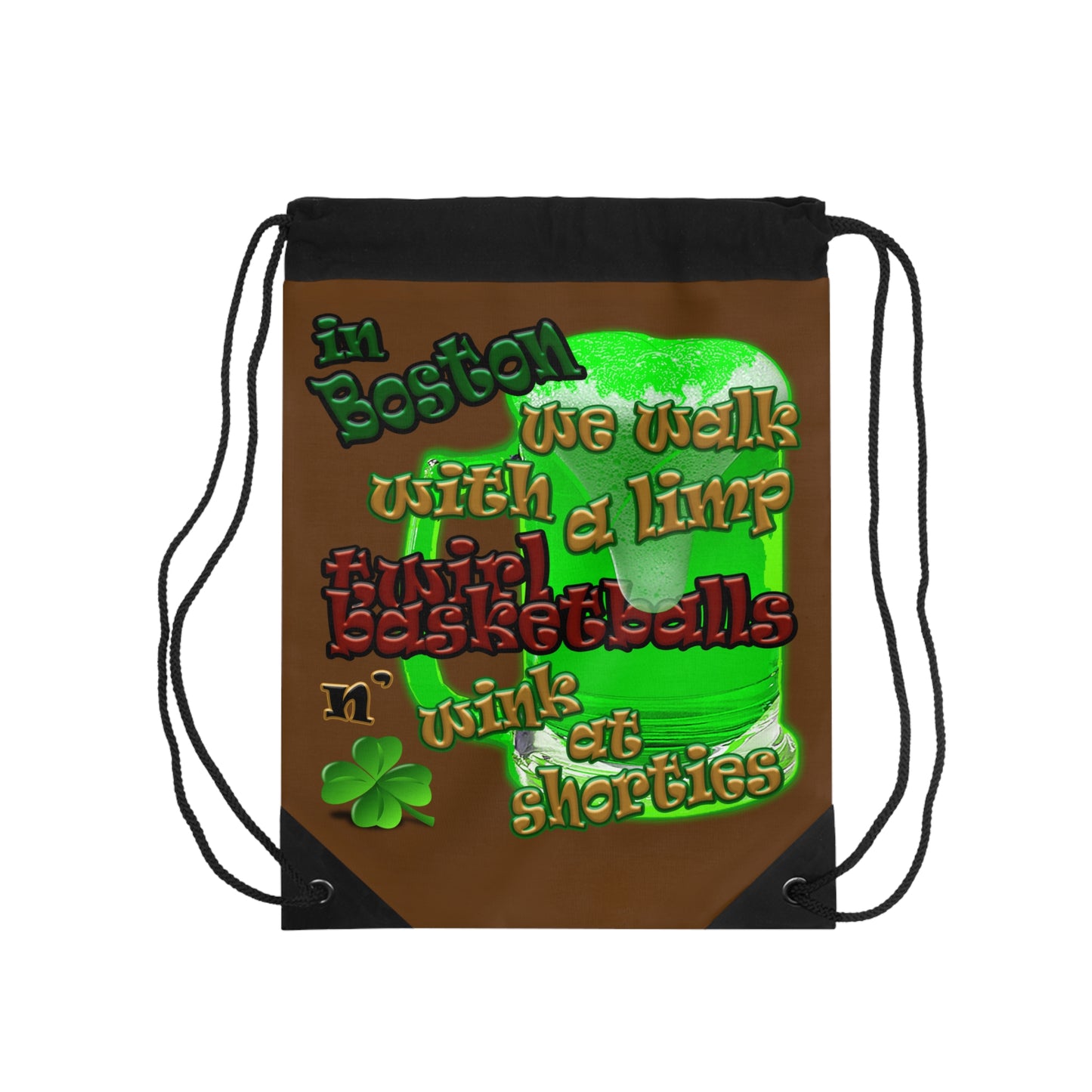 celtics logo - Drawstring Bag (brown)