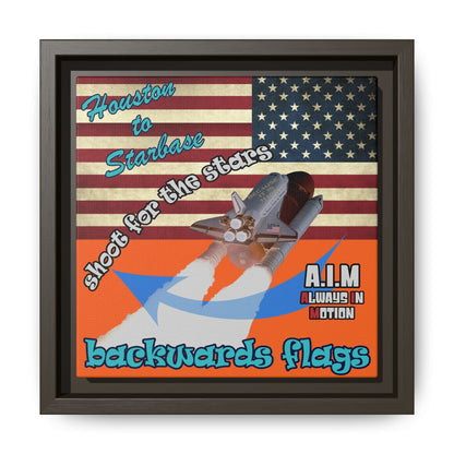 shoot for the stars - framed canvas art (orange)