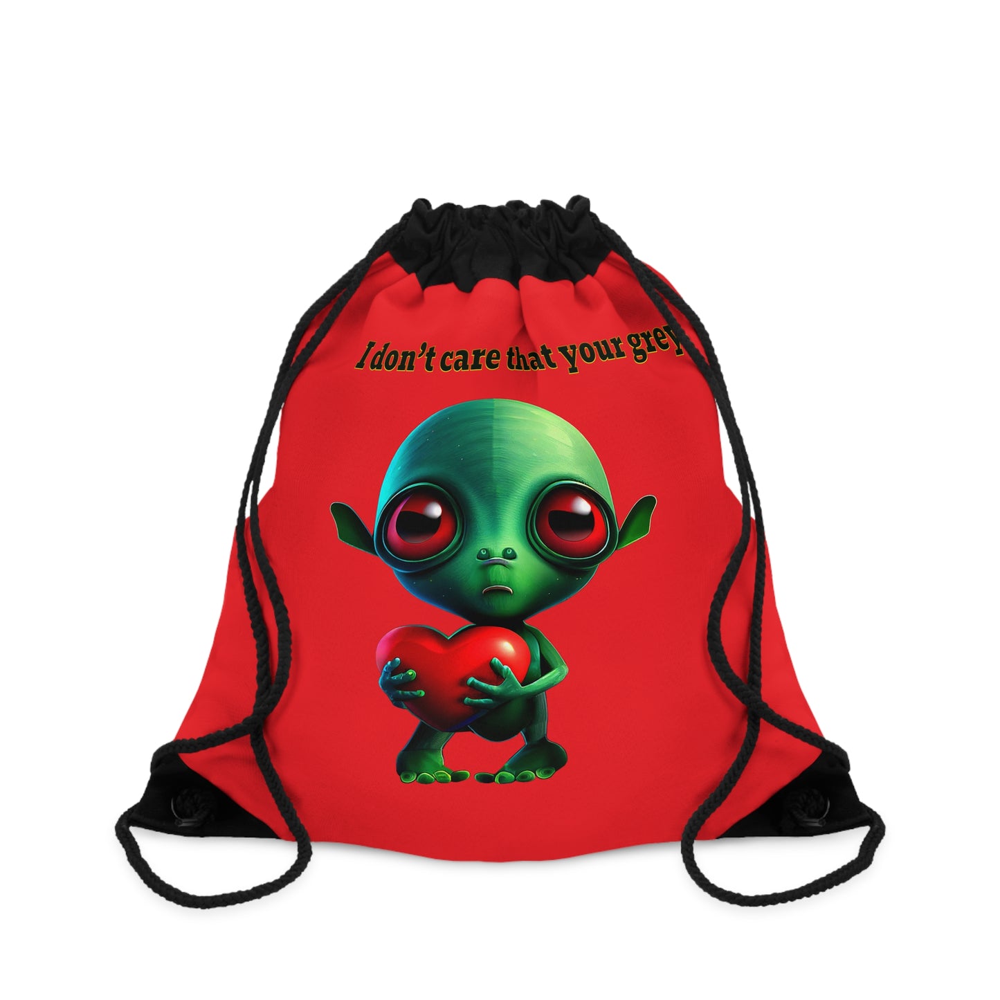 I don't care that your grey - Drawstring Bag (red)