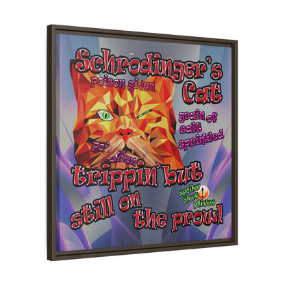 schrodinger's cat - framed canvas art (grey-pink wave)