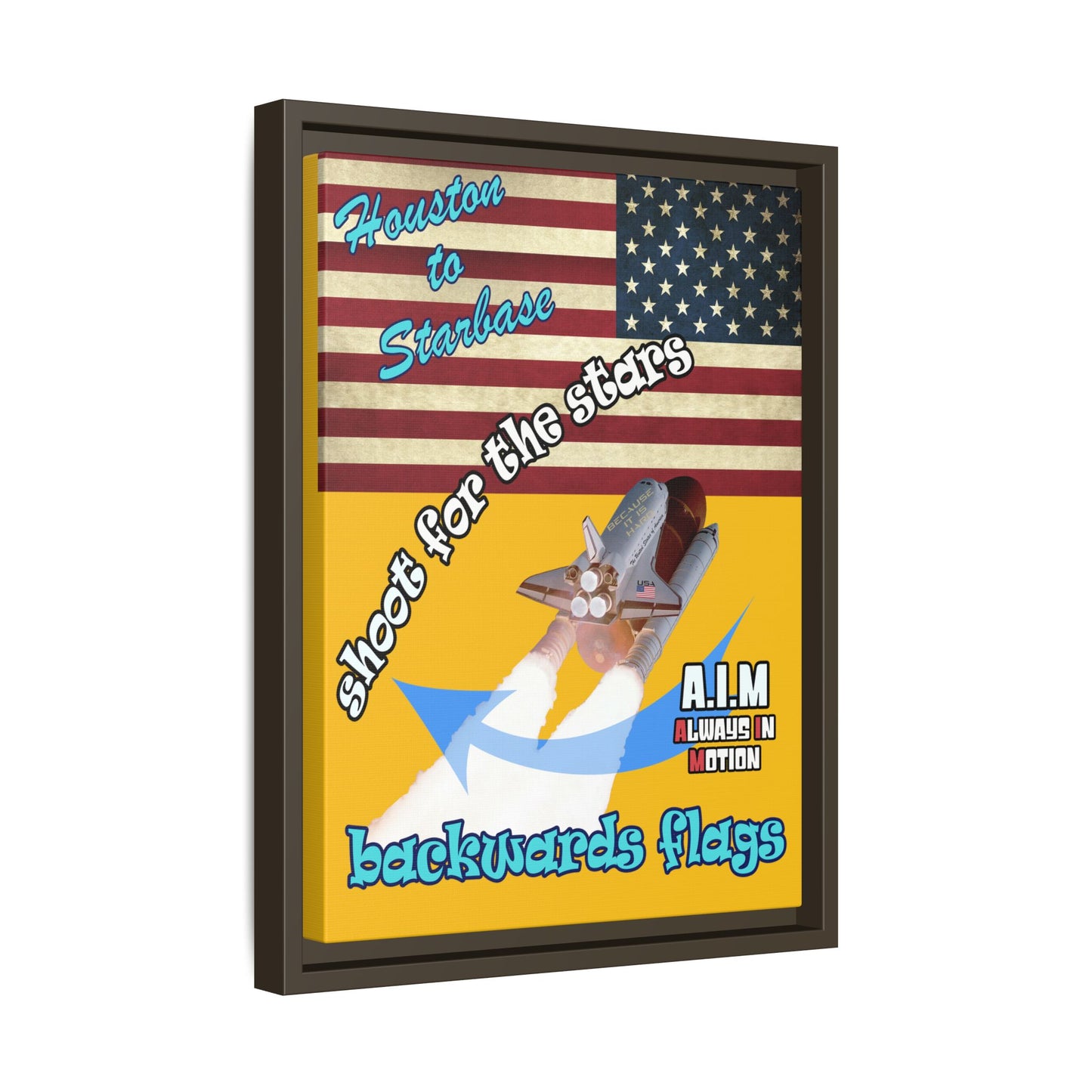 shoot for the stars - framed canvas art (yellow)