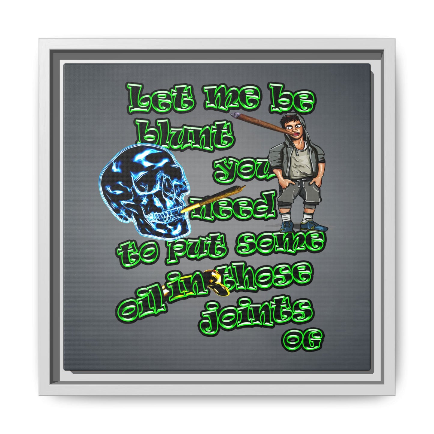 og - framed canvas art (grey-light grey)