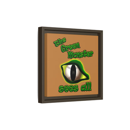 green monster - framed canvas art (light brown)