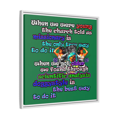 doggystyle - framed canvas art (dark green)