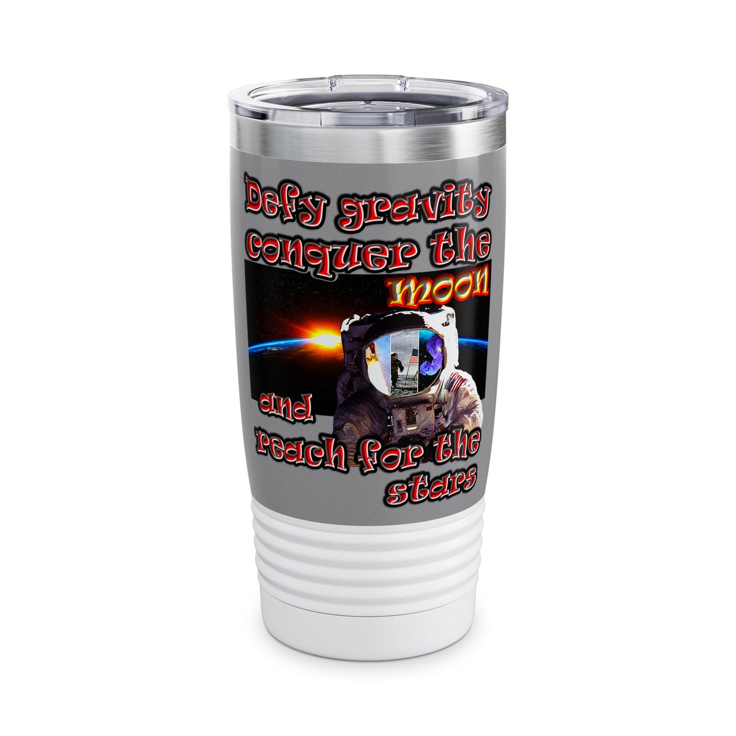 defy conquer reach - Ringneck Tumbler, 20oz (grey)