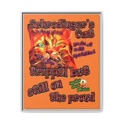 schrodinger's cat - framed canvas art (crusta)