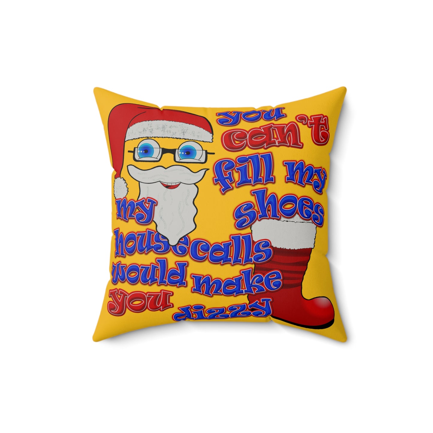 santa's shoes - Faux Suede Square Pillow - (yellow)