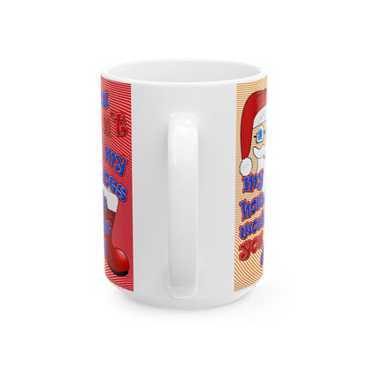 santa's shoes - White Mug (yellow-orange wave)