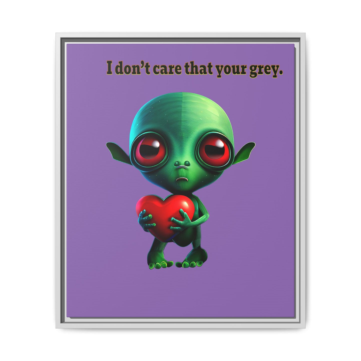 I don't care that your grey - framed canvas art (light purple)