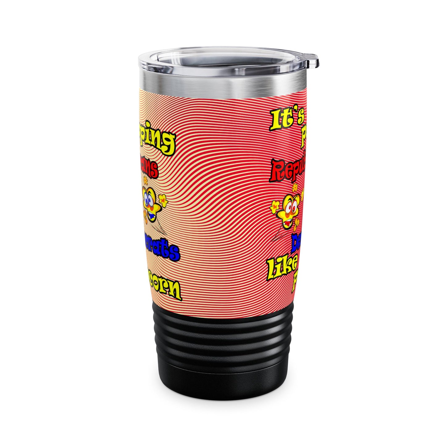 popping like popcorn - Ringneck Tumbler, 20oz (yellow-orange wave)