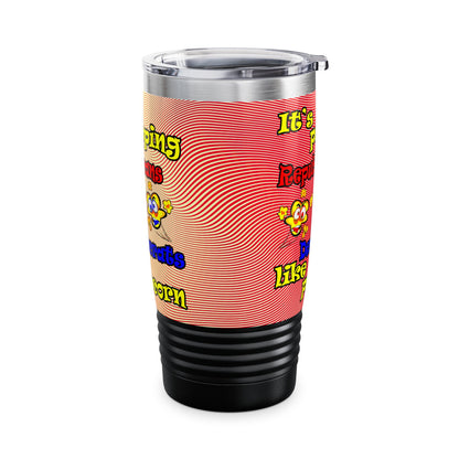popping like popcorn - Ringneck Tumbler, 20oz (yellow-orange wave)