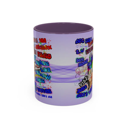 drop the beat - Accent Mug (light blue-pink wave)