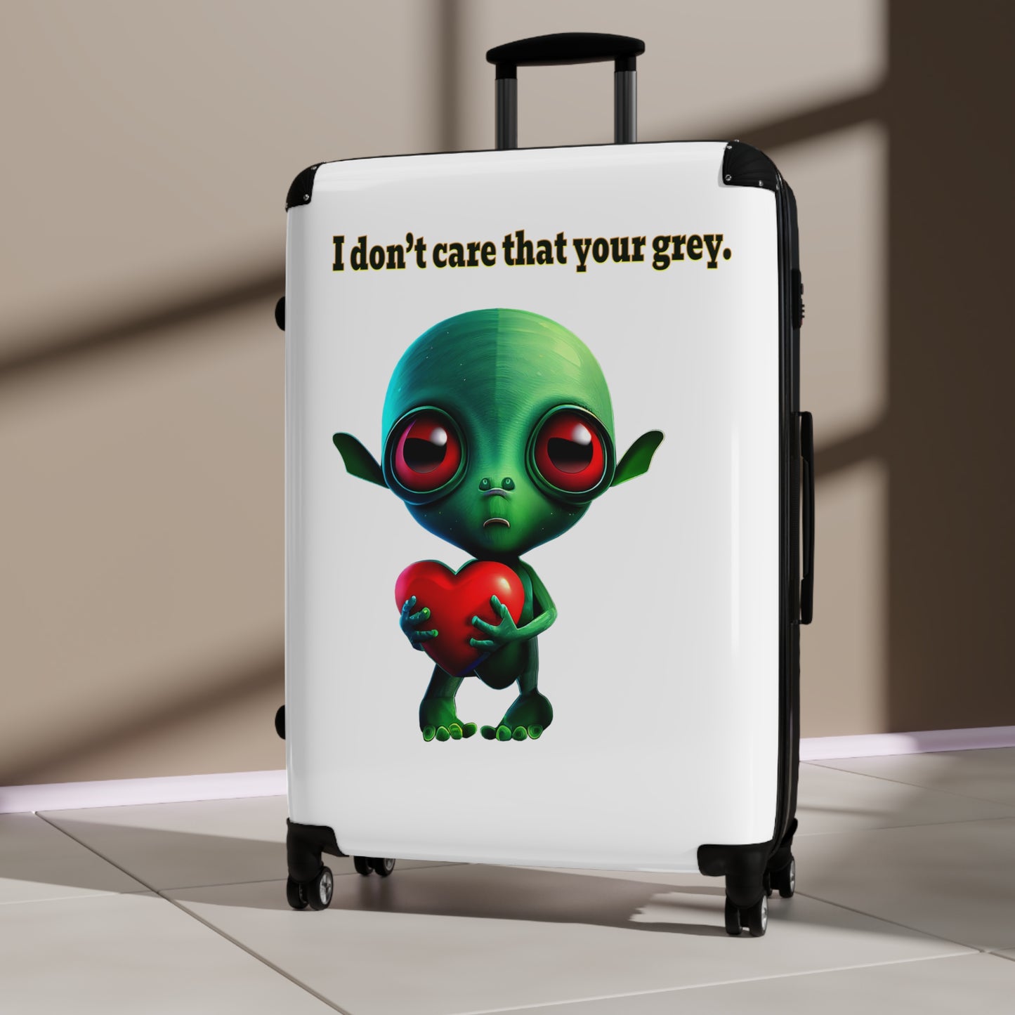 I don't care that your grey - Suitcase (white)