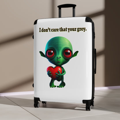 I don't care that your grey - Suitcase (white)