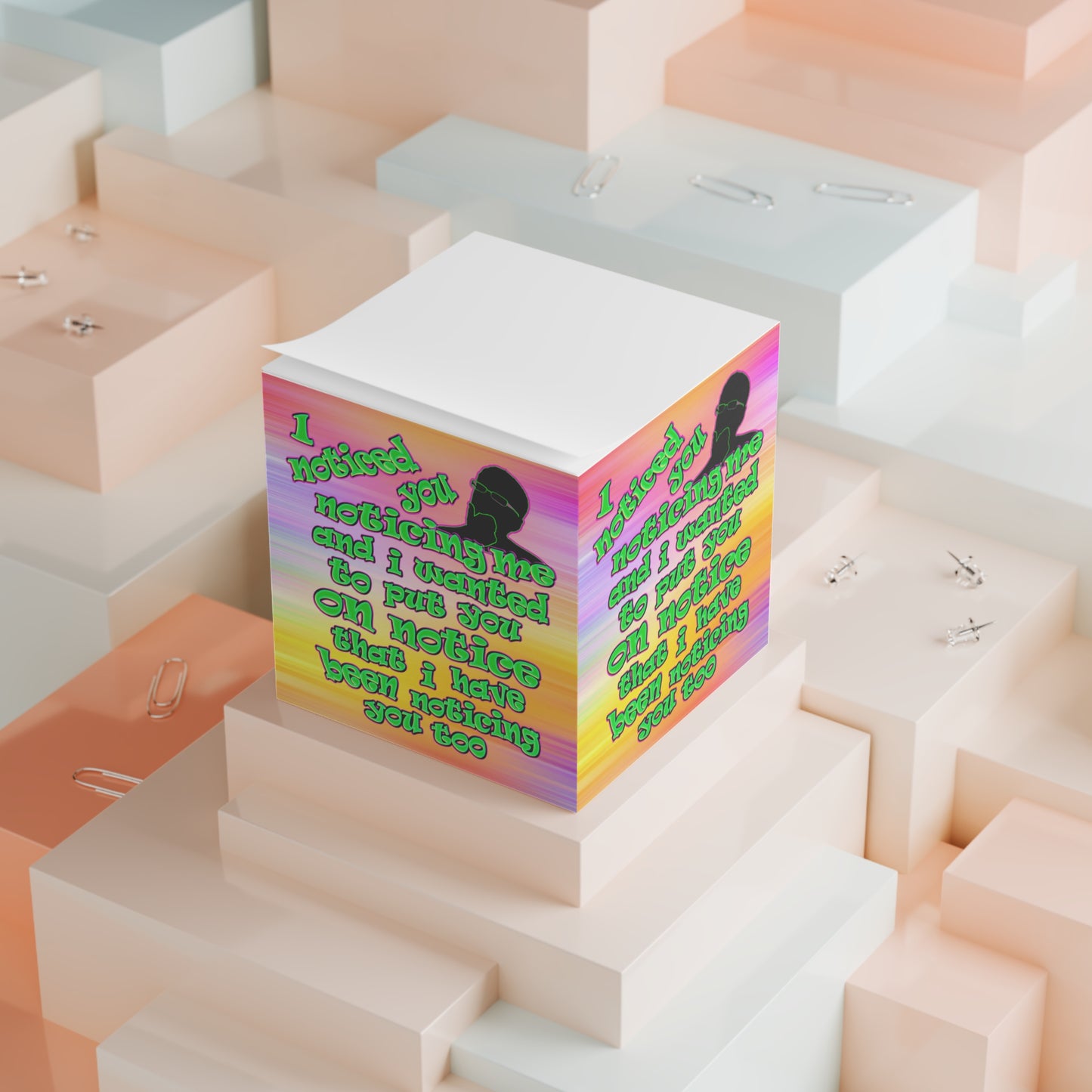 noticed you noticing - note cube (color blur)