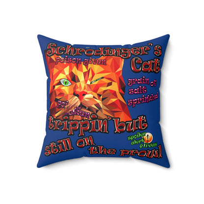 schrodinger's cat - Faux Suede Square Pillow - (dark blue)
