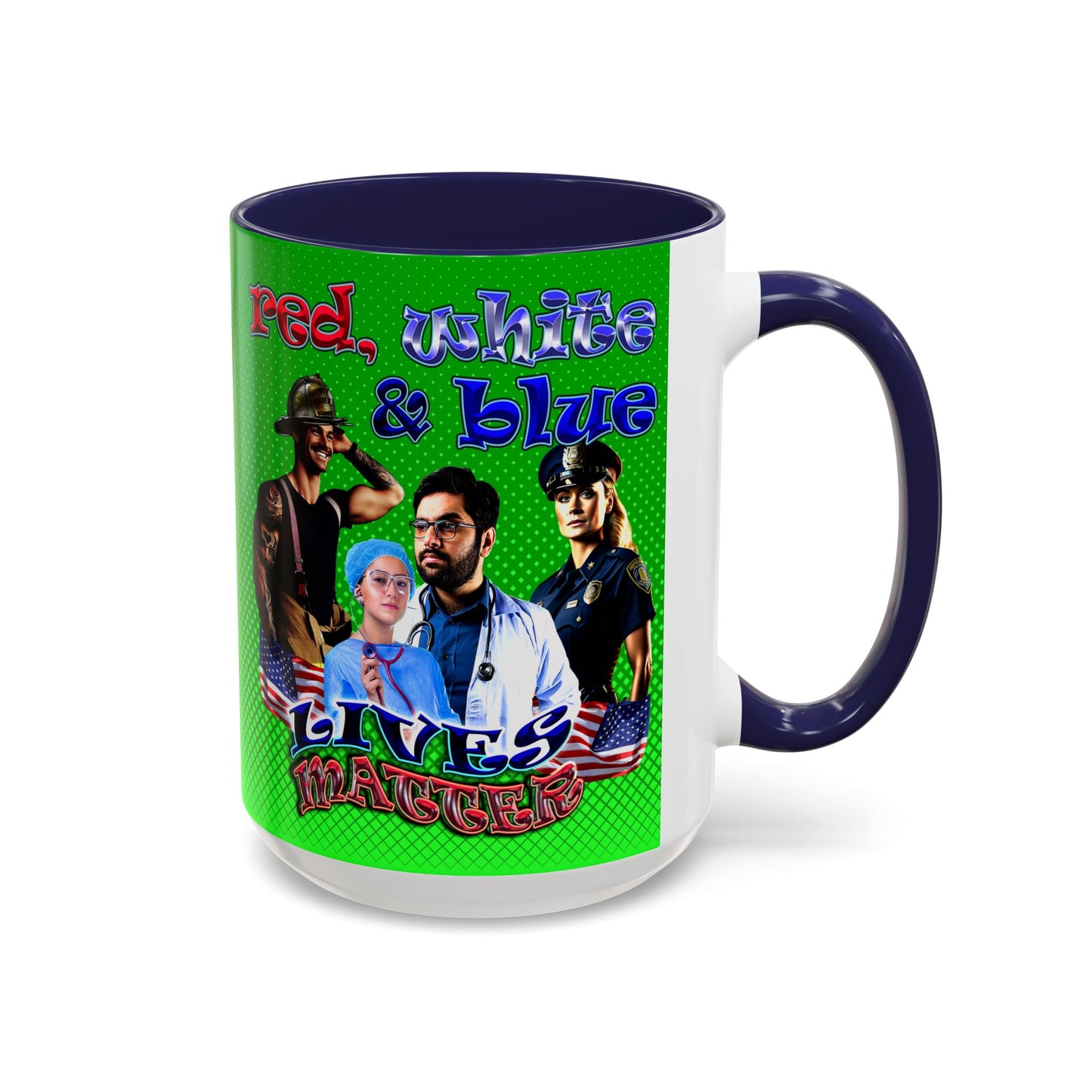 rw&b lives matter - Accent Mug (logo green)