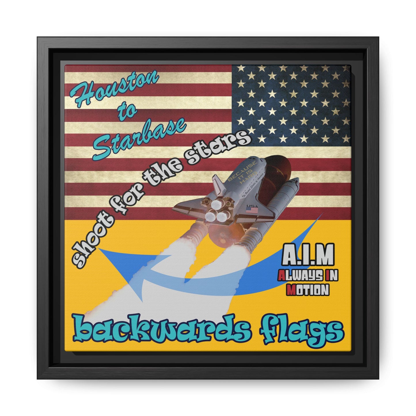 shoot for the stars - framed canvas art (yellow)