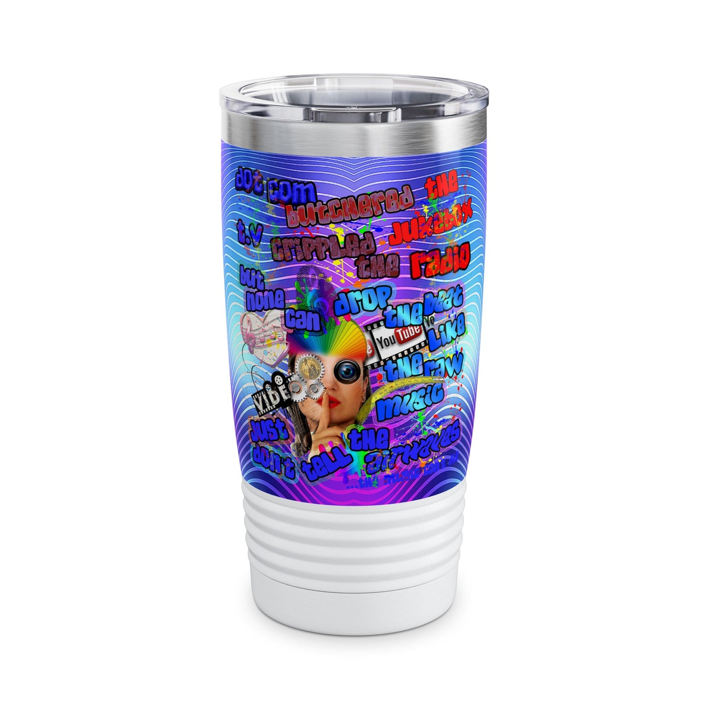 drop the beat - Ringneck Tumbler, 20oz  (purple wave)
