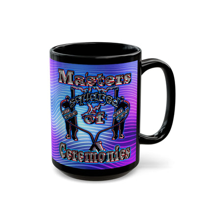 em cee squared - Black Mug (purple wave)
