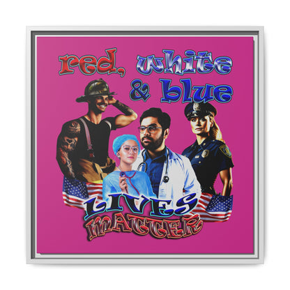 rw&b lives matter - framed canvas art (pink)