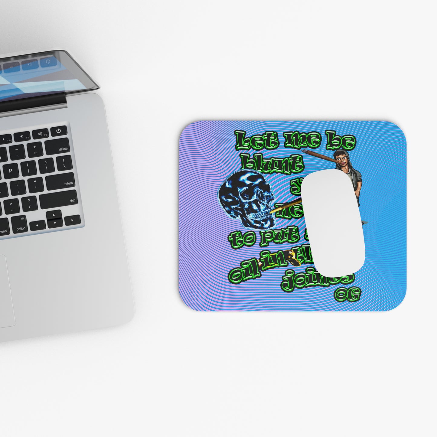 og - Mouse Pad (Rectangle) (light blue-purple wave)
