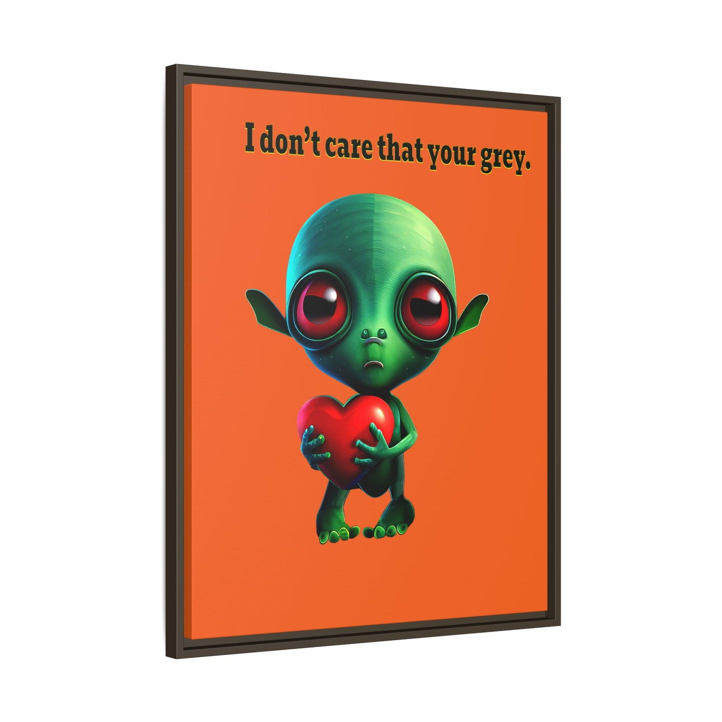 I don't care that your grey - framed canvas art (orange)