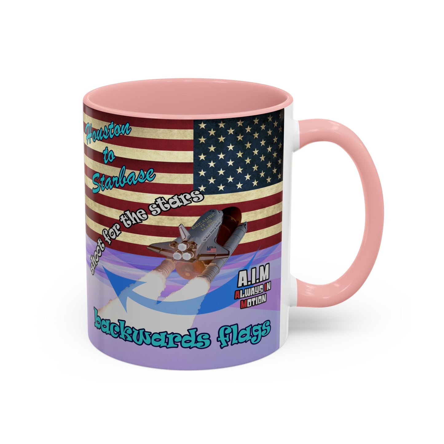 shoot for the stars - Accent Mug (light blue-pink wave)