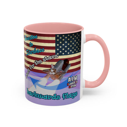 shoot for the stars - Accent Mug (light blue-pink wave)