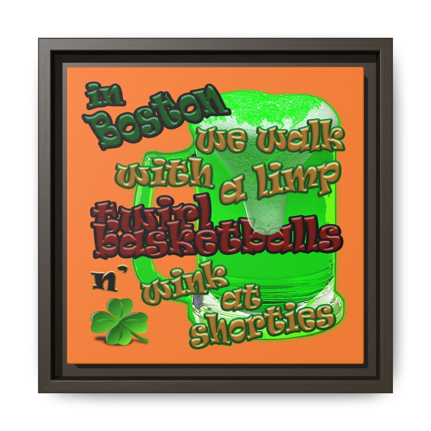 celtics logo - framed canvas art (crusta)